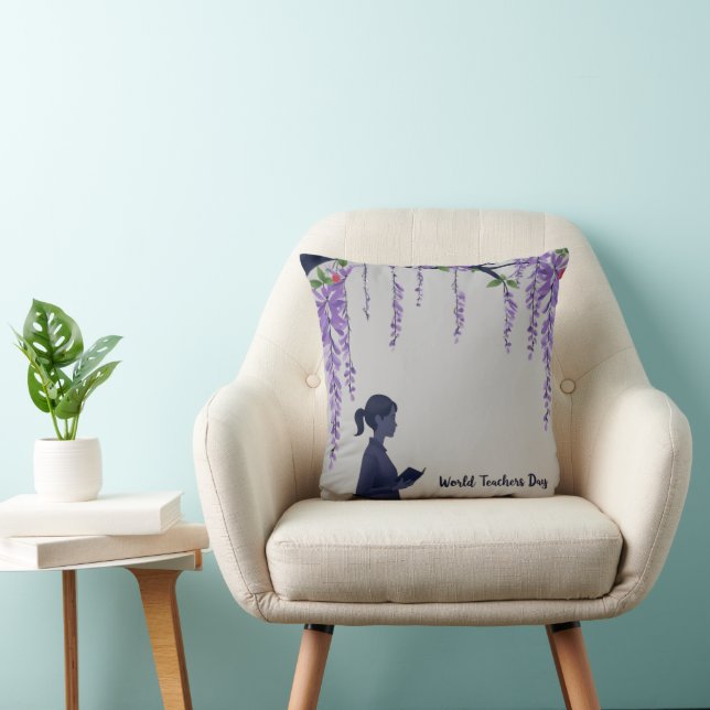 Serene Wisteria Dreams Kussen (Stoel)