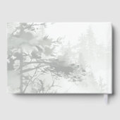 Serene witte aquarel bomen gastenboek (Achterkant)
