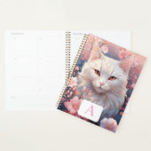 Serene Witte Kat Planner met Monogram (Display)