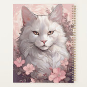 Serene Witte Kat Planner met Naam & Monogram (Achterkant)
