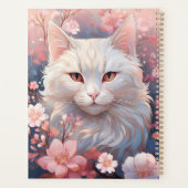 Serene Witte Kat Planner met Naam & Monogram (Achterkant)