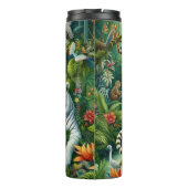 Serene witte tijger en bloemen thermosbeker (Achterkant)