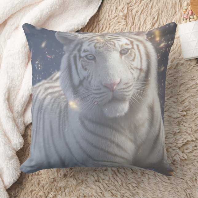 Serene Witte Tijger Kussen (Deken)