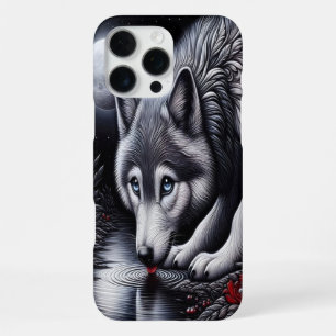 Serene Witte Wolf Scene iPhone 16 Pro Max Hoesje