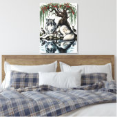 Serene Wolf Familie Oase in Idyllische Natuur 18x2 Canvas Afdruk (Insitu (Slaapkamer))