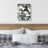 Serene Wolf Familie Oase in Idyllische Natuur 8x10 Canvas Afdruk (Insitu (Slaapkamer))