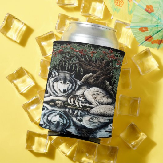 Serene Wolf Familie Oase in Idyllische Natuur Blikjeskoeler (Insitu Zomer)