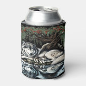 Serene Wolf Familie Oase in Idyllische Natuur Blikjeskoeler (Blikje Voorkant)