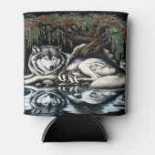 Serene Wolf Familie Oase in Idyllische Natuur Blikjeskoeler (Voorkant)