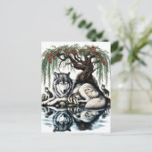 Serene Wolf Familie Oase in Idyllische Natuur Briefkaart (Staand voorkant)