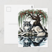 Serene Wolf Familie Oase in Idyllische Natuur Briefkaart (Voorkant / Achterkant)