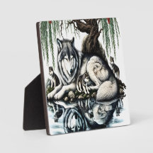 Serene Wolf Familie Oase in Idyllische Natuur