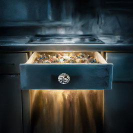 Serene Wolf Familie Oase in Idyllische Natuur Keramische Knop