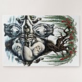 Serene Wolf Familie Oase in Idyllische Natuur Legpuzzel (Horizontaal)