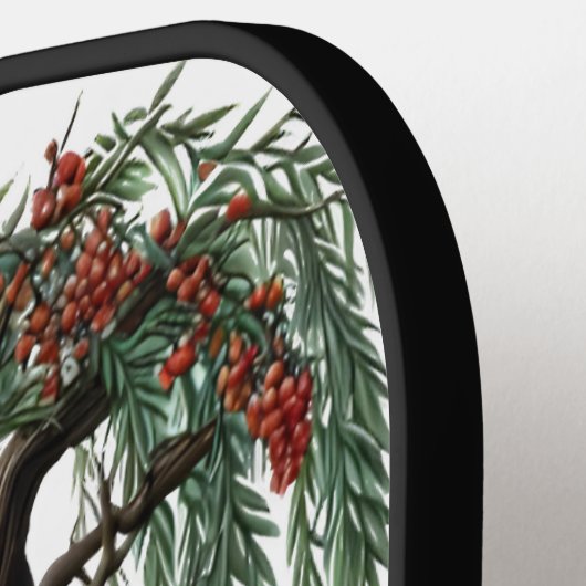 Serene Wolf Familie Oase in Idyllische Natuur Pickleball Paddle (Links Detail)