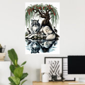 Serene Wolf Familie Oase in Idyllische Natuur Poster (Thuiskantoor)