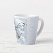 serene woman art, latte mok (Rechterhoek)