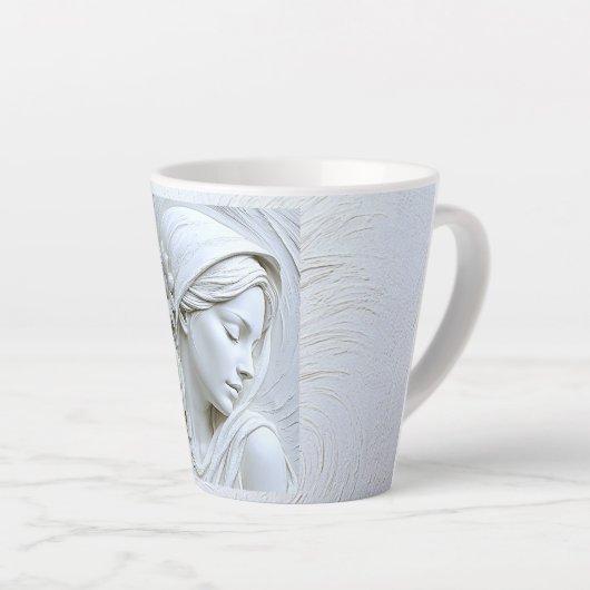  serene woman art, latte mok (Rechterhoek)