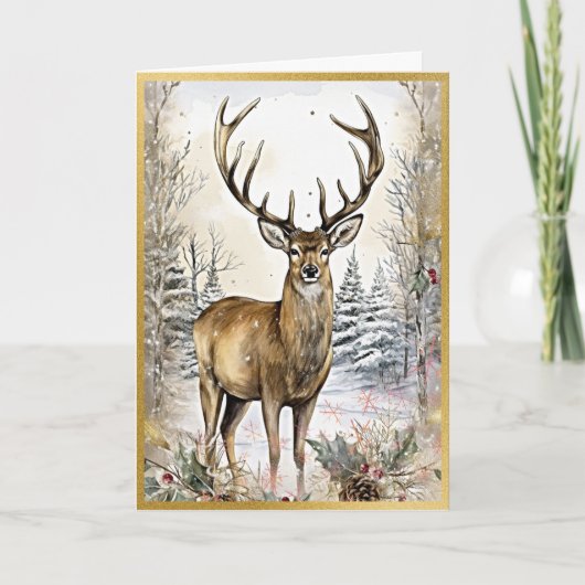 Serene Woodland Elk Elegance Kaart (Voorkant)