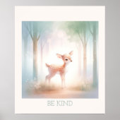 Serene Woodland Fawn - rustige boskwekerij kunst Poster (Voorkant)