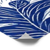 Serene Woodland Path: Blue Line Art Forest Poster (Hoek)