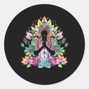 Serene Yoga- en meditatie decor - Mindfulness Man Ronde Sticker
