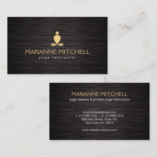 Serene Yoga, Meditatie, Zen Wood Achtergrond Visitekaartje (Voorkant / Achterkant)