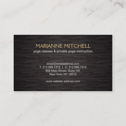 Serene Yoga, Meditatie, Zen Wood Achtergrond Visitekaartje (Achterkant)