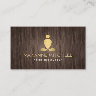 Serene Yoga, Meditatie, Zen Wood Look Visitekaartje