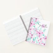  serene zacht roze Waterverf bloemen Notitieboek (Binnen)