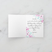 Serene Zachte Roze Waterverf Bloemen Moederdag Kaart (Binnen)