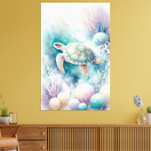 Serene Zee Turtle Decor Canvas Afdruk (Insitu (Woonkamer))