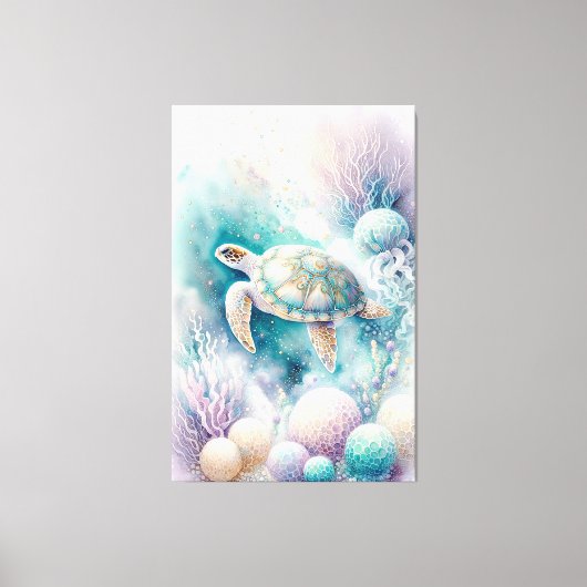 Serene Zee Turtle Decor Canvas Afdruk (Voorkant)