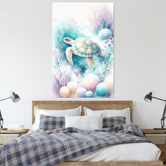 Serene Zee Turtle Decor Canvas Afdruk (Insitu (Slaapkamer))