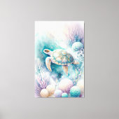Serene Zee Turtle Decor Canvas Afdruk (Voorkant)