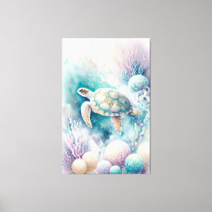 Serene Zee Turtle Decor Canvas Afdruk