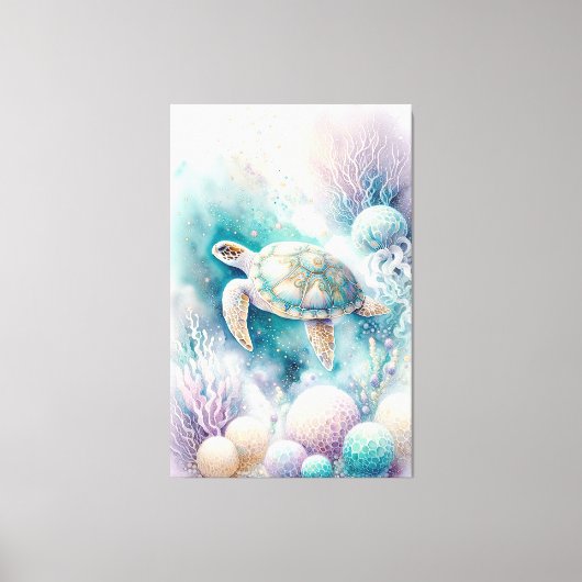 Serene Zee Turtle Decor Canvas Afdruk (Voorkant)