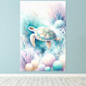Serene Zee Turtle Decor Canvas Afdruk (Insitu (Houten vloer))