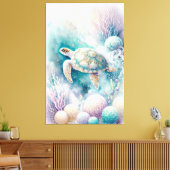 Serene Zee Turtle Decor Canvas Afdruk (Insitu (Woonkamer))