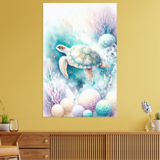 Serene Zee Turtle Decor Canvas Afdruk (Insitu (Woonkamer))