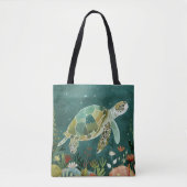 Serene Zeeen schildpad: onderwater oase Tote Bag (Voorkant)