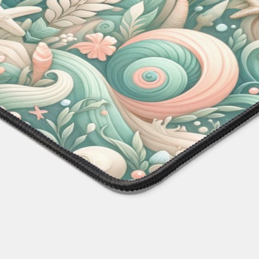 Serene zeekust wervelt: Pastel Ocean fluistert Bureaumat (Hoek)