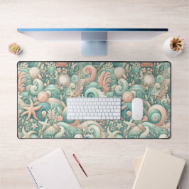 Serene zeekust wervelt: Pastel Ocean fluistert Bureaumat