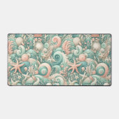 Serene zeekust wervelt: Pastel Ocean fluistert Bureaumat (Voorkant)