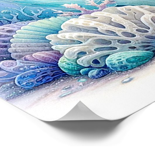 Serene zeemeermin en Zee Turtle Print (Hoek)