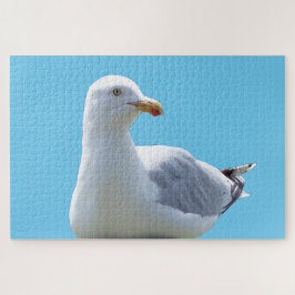 Serene Zeemeeuw Strand Scene Kust Vogel Foto Legpuzzel
