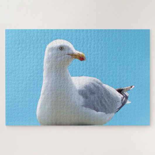 Serene Zeemeeuw Strand Scene Kust Vogel Foto Legpuzzel (Horizontaal)