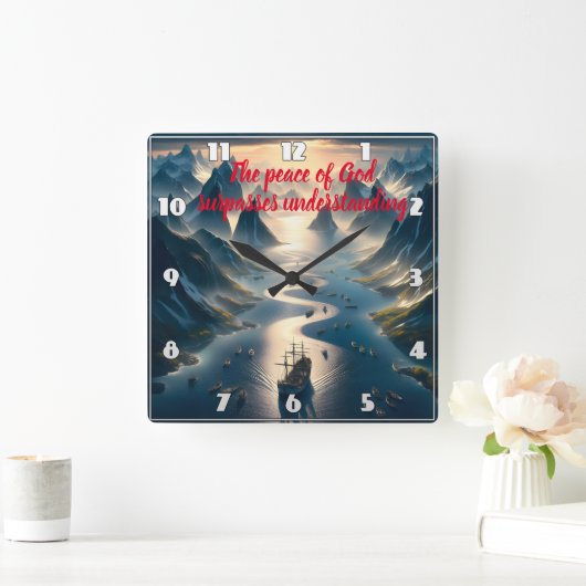 Serene Zeil: boot, water, bergen Vierkante Klok (Huis)