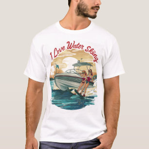 Serene zeilen: Twee vrouwen genieten van het water T-shirt
