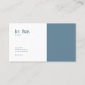 Serene Zen Garden Blauw en Goud Botanisch Visitekaartje (Achterkant)